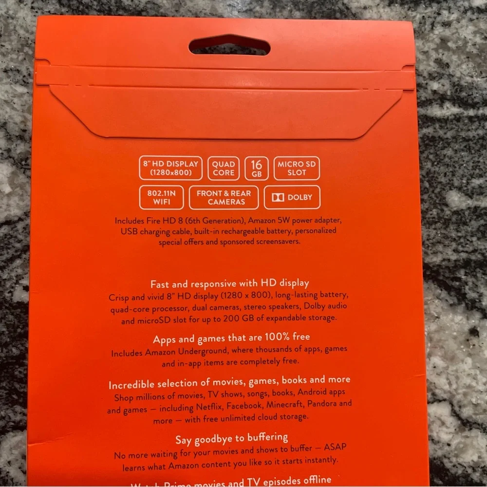 Amazon Kindle Fire HD 8 (6th Generation), Wi-Fi, 8in - Black - BRAND NEW SEALED